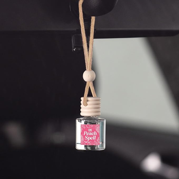 CANDECraftCo Car Air Hanging Fragrance Oil, Car Auto Freshener for Essential Oils, Scents Fragrance Aromatherapy Automobile Diffuser, Long Lasting (Peach Spell)