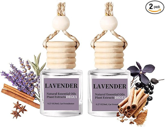 2Pack Lavender Scented Automotive Air Freshener Set, Car Accessories Decoration Hanging Scented Car Diffuser for Men Women