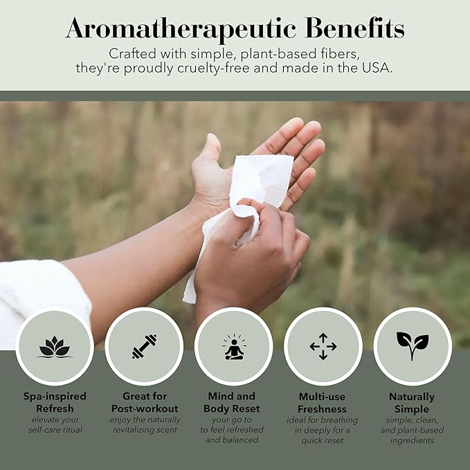 Herban Essentials - Eucalyptus Wipes & Towelettes - Essential Oil Wipes for Hands & Body - Travel Size Essentials and Toiletries - Natural, Individually Wrapped, Disposable & Moist Refresh (20 count)