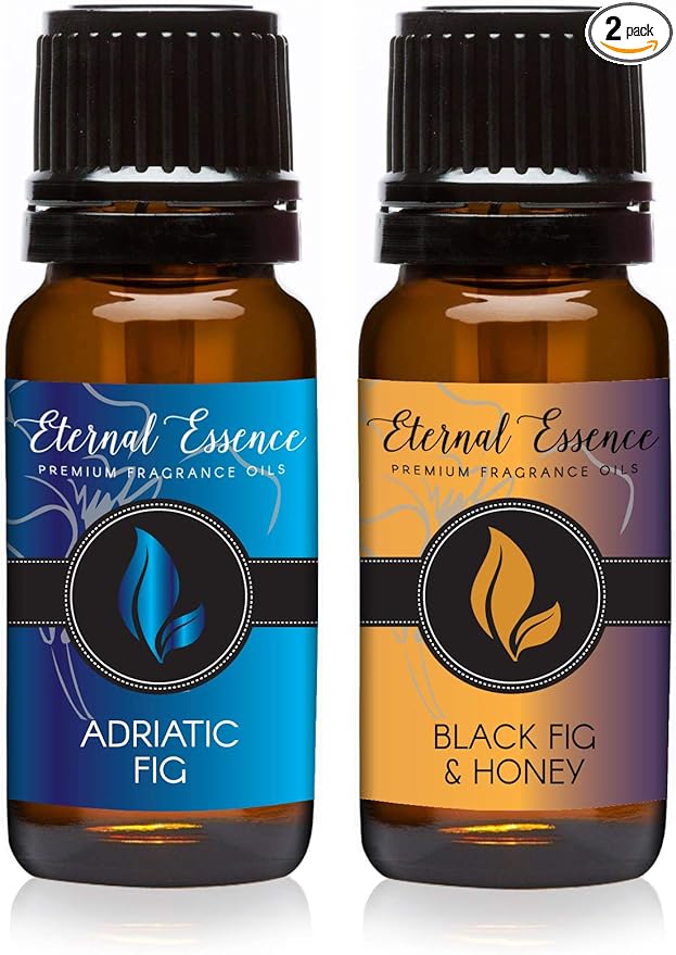 Eternal Essence Oils 2 Pack 10ml Premium Fragrance Oil - Black Fig & Honey & Adriatic Fig - for Candle, Soap Making, Aromatherapy, Diffusers, Home Care, & Humidifiers
