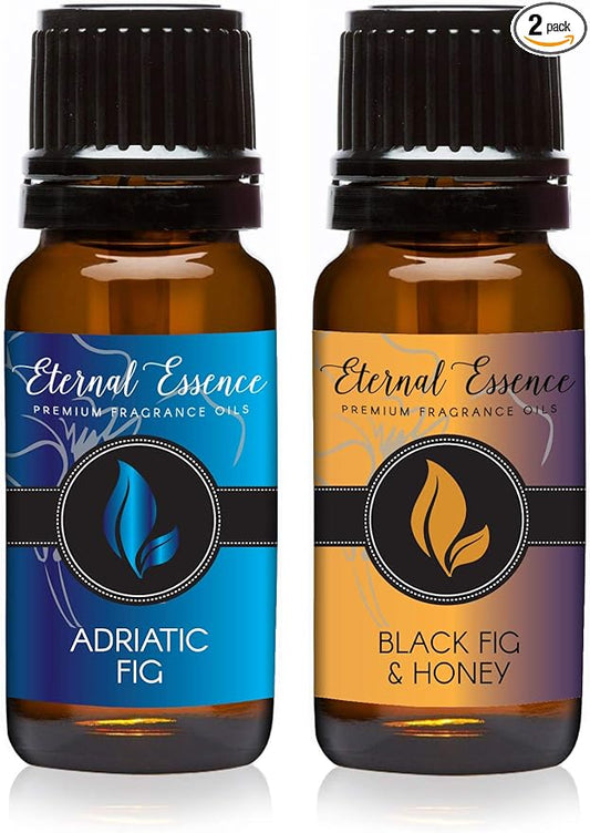 Eternal Essence Oils 2 Pack 10ml Premium Fragrance Oil - Black Fig & Honey & Adriatic Fig - for Candle, Soap Making, Aromatherapy, Diffusers, Home Care, & Humidifiers
