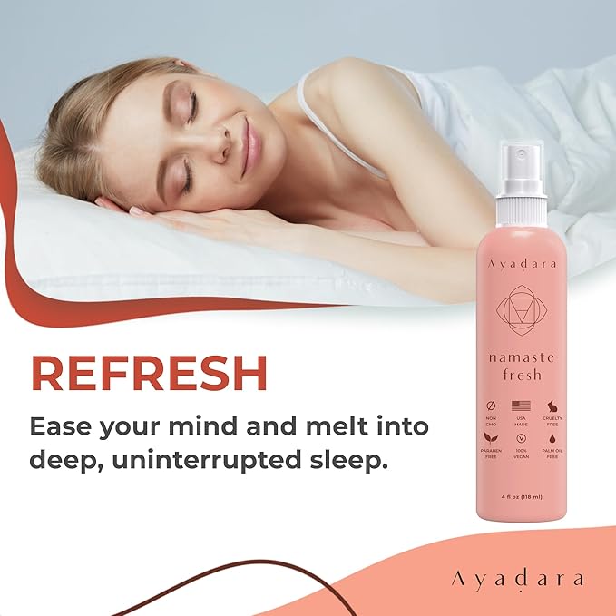 Namaste Bed & Linen Mist - Lavender Pillow Spray for Calm Sleep, 2000+ Uses