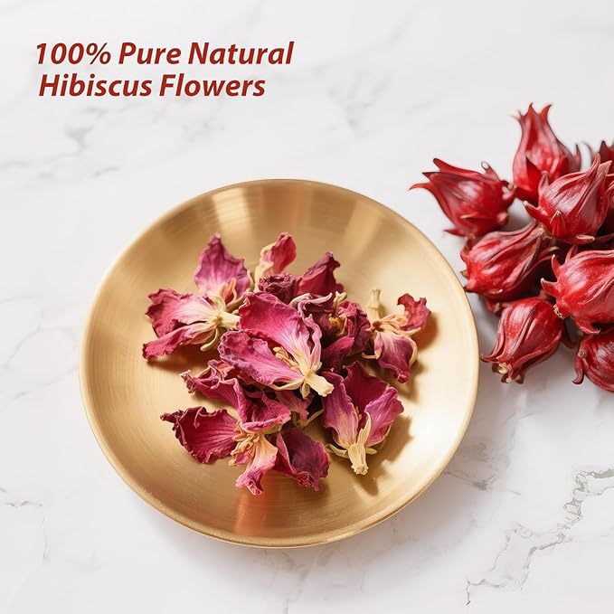 Pure Natural Hibiscus Tea Bags, Clear Heat And Moisturize Dryness, Rich In Antioxidants And Aids Digestion, Refreshing Sweet And Sour Fruity Taste, Caffeine-Free (1 Pack/50 Bags)