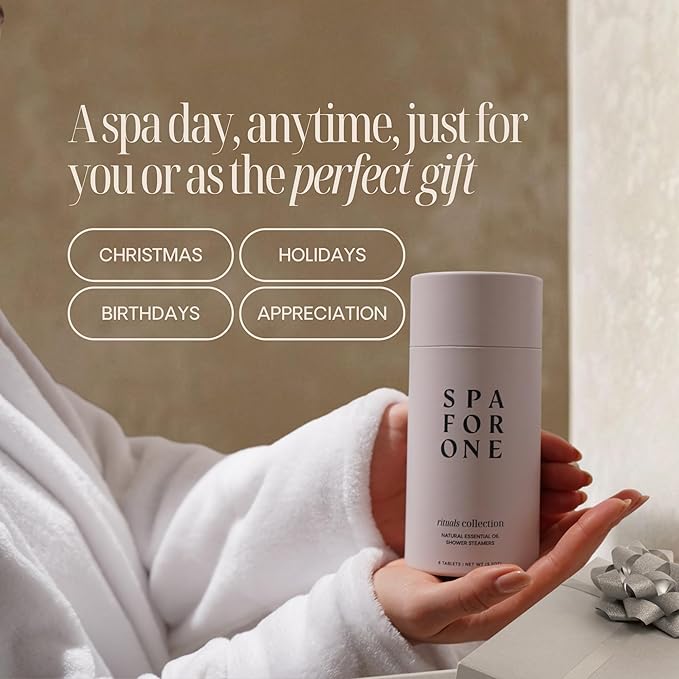 Shower Steamers Aromatherapy 6 Pack - Made in USA with Natural Essential Oils for Christmas Stocking Stuffers, Birthday Gifts for Women and Men, White Elephant - Self Care Variety Pack