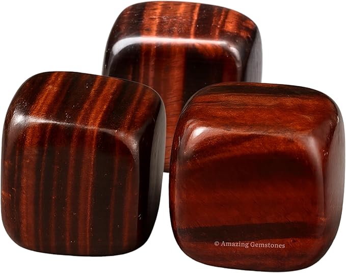 Amazing Gemstone Red Tiger Eye Crystals and Healing Stones Tumbled - 1 oz Red Tiger Eye Stone, Natural Healing Stones for Energy Balance, Stress Relief - Premium Polished Gems Rocks for Meditation