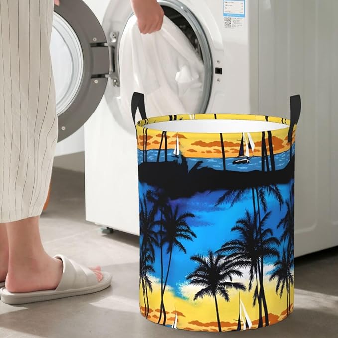 Laundry Basket Set Up Collapsible Large Capacity, Dirty Clothes Basket Durable Lightweight Hamper With Handles Ideal For Clothes,Toys Home OrganizationSize19.6in X 15.7,in63L