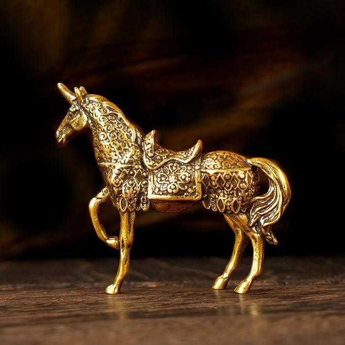 Armored Unicorn Statue 100% Solid Brass , Mythological Warhorse Sculpture, Handcrafted Vintage Collectible Art, Fantasy Décor for Bookshelf, Unique Gift for Mythology Lovers & Medieval Enthusiasts