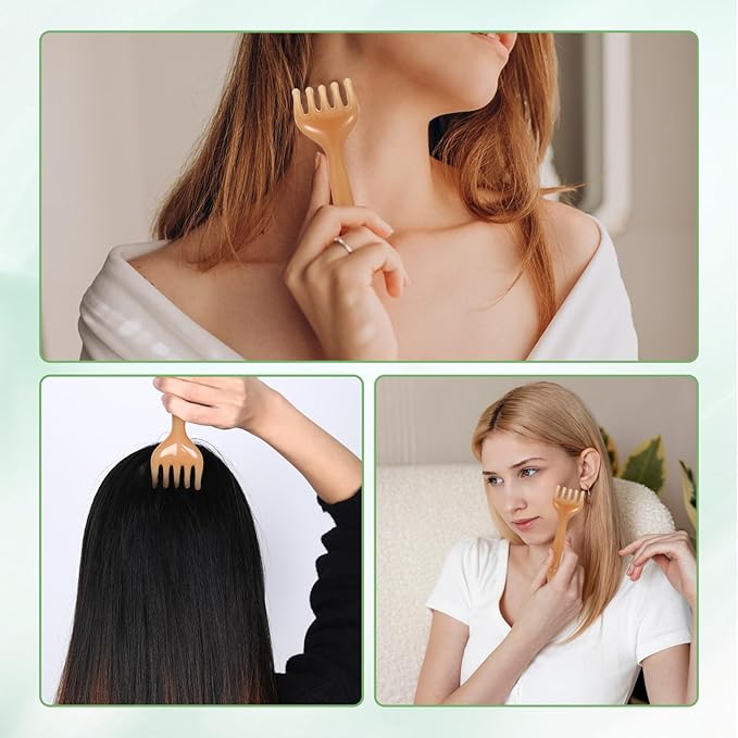 3 Pcs Head Massager Scalp Comb, Head Massager Five Claw Protable Hand Resin Comb, Guasha Tool Scalp Massager Tool Stimulator Stress Relax, Manual Hair Massager Scalp Combs Women Men Gifts