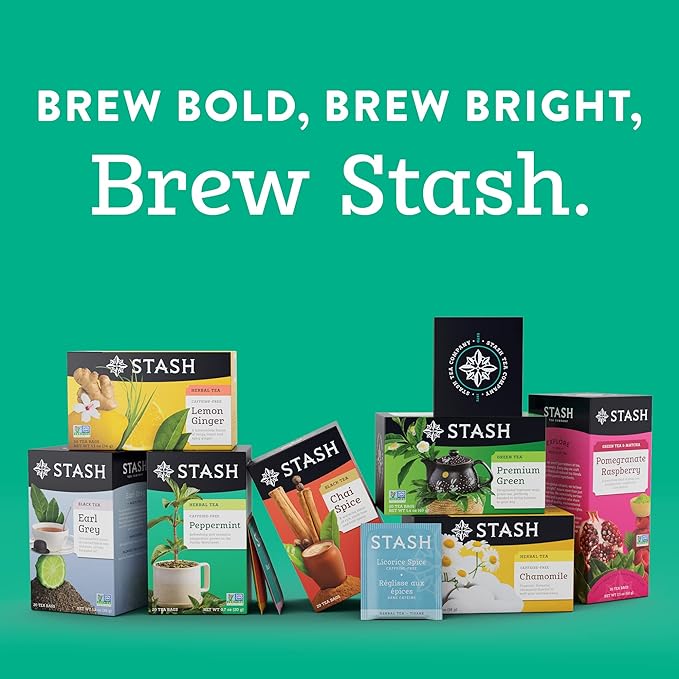 Stash Tea Ginger Peach Green Tea & Matcha Blend, Box of 100 Tea Bags (Packaging May Vary)