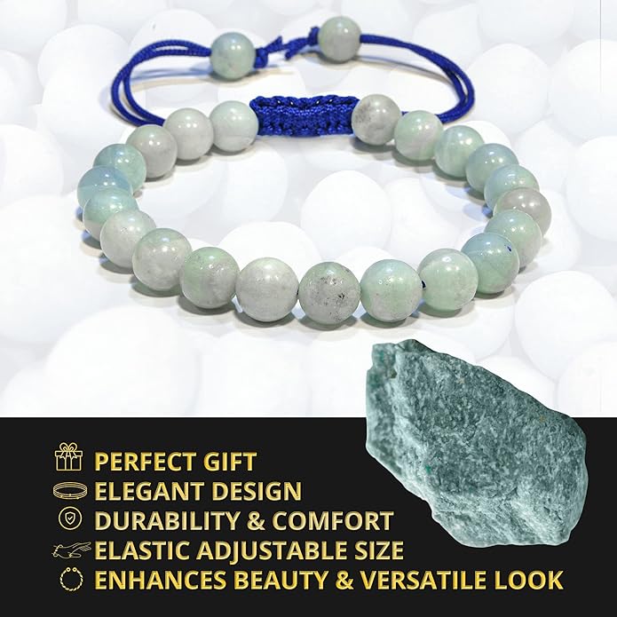 Energy Protection Crystal Handmade Adjustable Bead Bracelet Perfect for Men, Women’s Gift - Gemstone Healing Stretch Bracelet Pulsera Para Hombre Mujer Stocking Stuffer