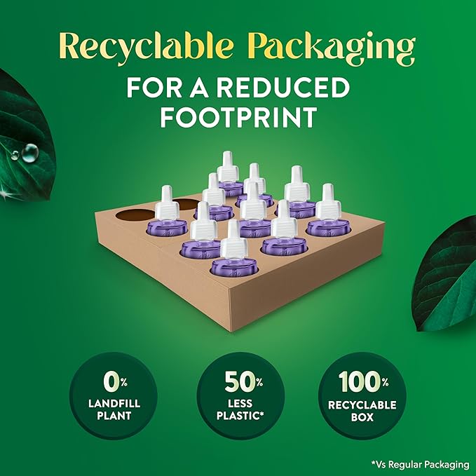 Air Wick Plug in Scented Oil Refill, 10ct, Lavender & Chamomile, Air Freshener, Essential Oils, Eco Friendly