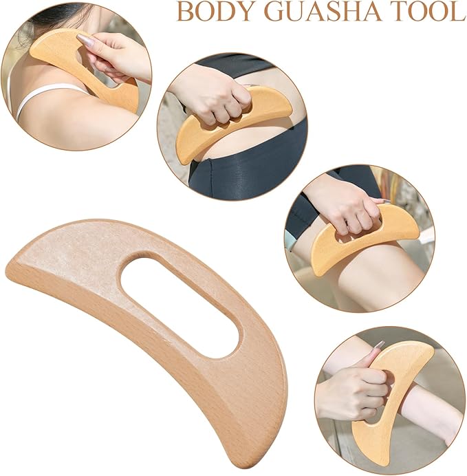 5-in-1 Wood Therapy Massage Tools Lymphatic Drainage Massager for Muscle Pain Relief | Maderoterapia Kit Body Sculpting Tools for Anti-Cellulite, Body Shaping