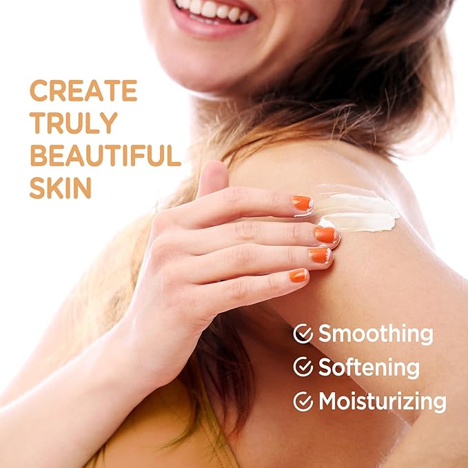 Brazil Nut Body Butter, Brazilian Body Butter Cream for Dry Skin, Womens and Mens Body Care, Natural Shea Butter for Deep Moisturizing and Hydrating-3.4floz+6.8 floz