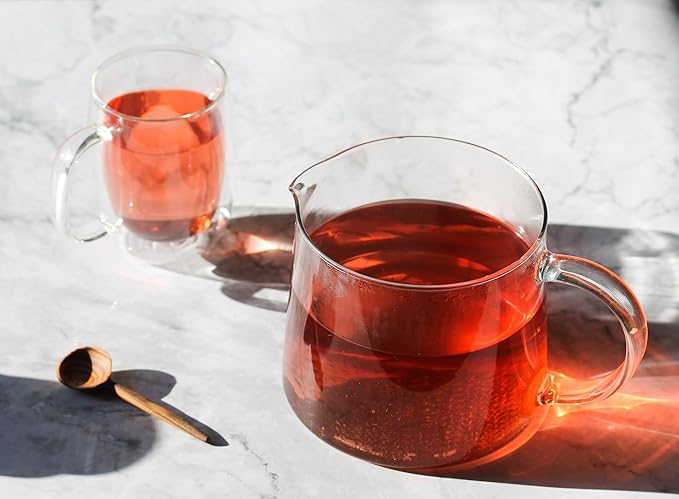 JusTea PURPLE RAIN | Loose Leaf Purple Tea | Tin with Hand Carved Tea Spoon | 40+ Cups (2.8oz) | Very Low Caffeine | Award-Winning | Fair Trade | Non-GMO