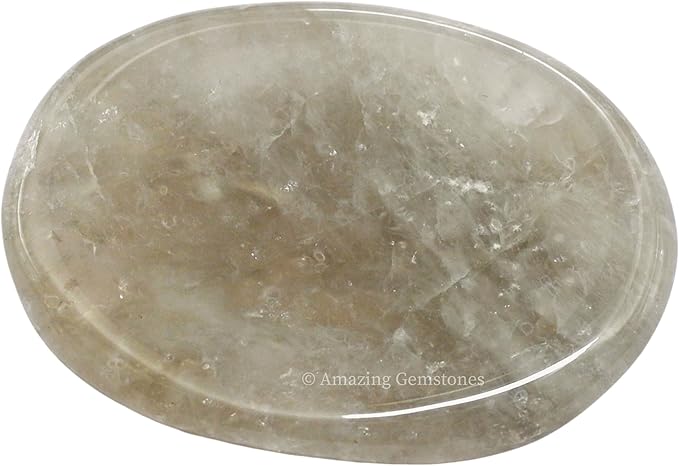 Amazing Gemstone Smoky Quartz Worry Stone Crystals and Healing Stones - Worry Stones for Stress Relief Gifts - Piedra Crystal Fidget for Meditation - Unique Stocking Stuffers and Birthday Gifts