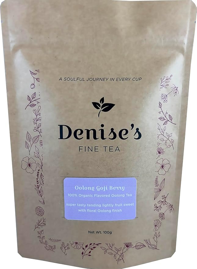 Denise's Fine Tea, USDA Organic, Oolong Goji Berry, Flavoured Oolong Tea, Loose Leaf (100g)