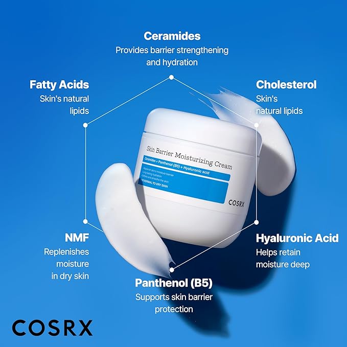 COSRX Barrier Moisturizing Cream - Body and Face Moisturizer for Dry Skin with Ceramide & Hyaluronic Acid, Unscented Hydrating Body Lotion, 15.2 fl.oz, Korean Skin Care