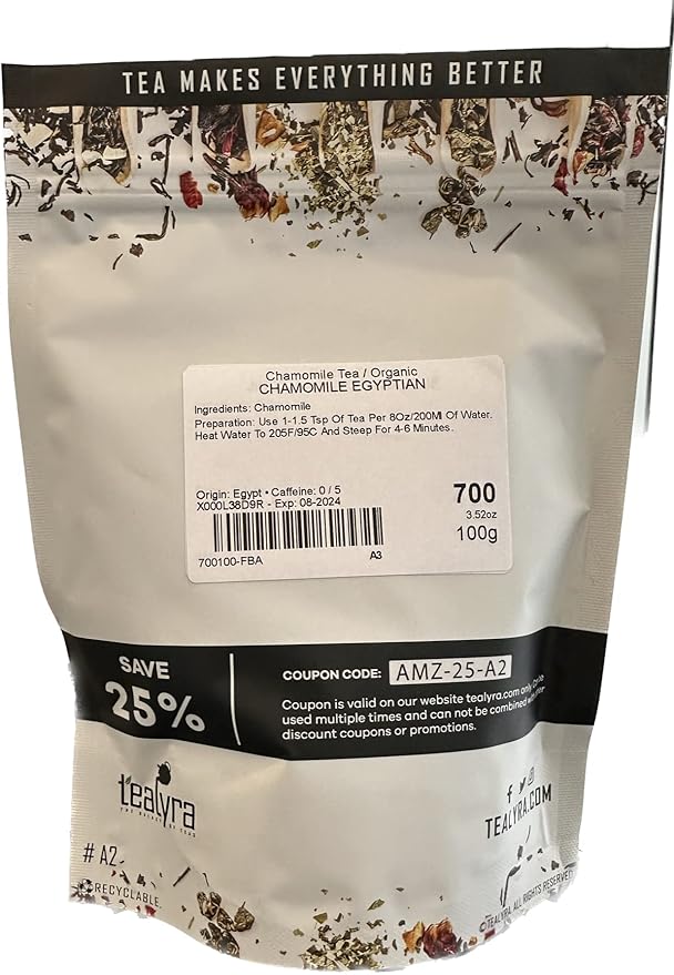 Tealyra - Egyptian Chamomile Tea - Pure Herbal Tea - Natural Bedtime Tea - Caffeine-Free - Relaxing Herbal Remedy - 225g (8-ounce)