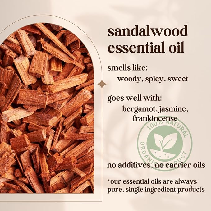 Avivni Australian Sandalwood Essential Oil - 100% Pure & Natural, Undiluted for Aromatherapy, Hair, Diffuser (0.33oz - 10ml)