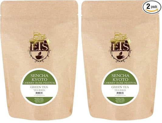 English Tea Store Sencha Kyoto Cherry Rose Festival Teabags, 25 Count (Pack of 2)