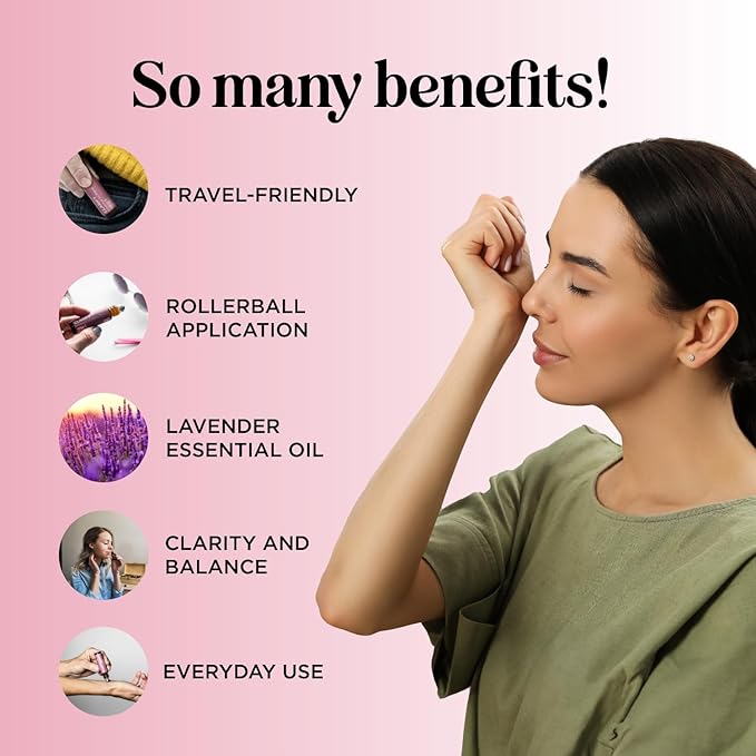 Maple Holistics Headache Essential Oil Roll On - Clarify Blend with Aromatherapy Oils Peppermint Rosemary and Lavender for Skin Relaxation Self Care 3-Pack