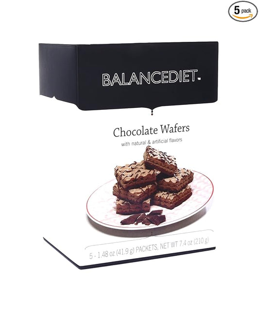 BalanceDiet | High Protein Chocolate Wafers | Healthy Snack or Dessert | 5 Pack