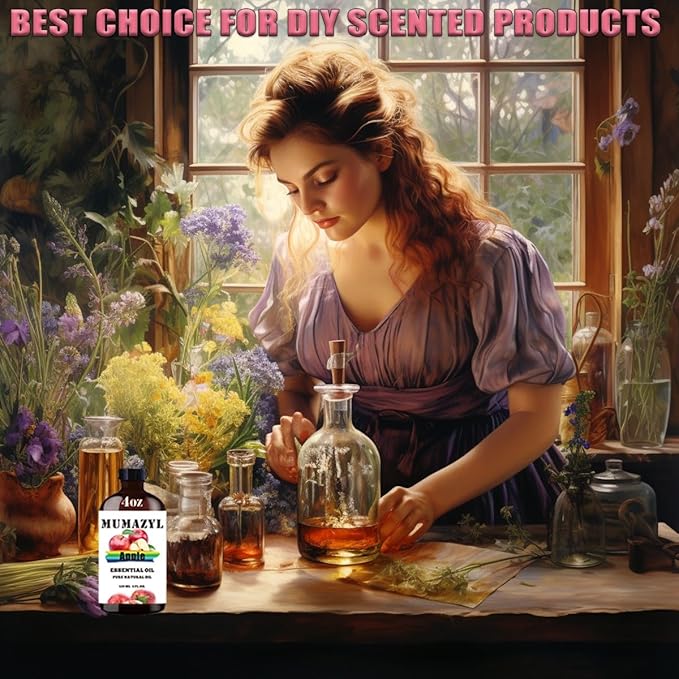 Apple Essential Oil, Apple Oil 4 Fl Oz 120ML for Diffuser Humidifier Yoga Cleaning DIY Candle Soap Making Essential Oils