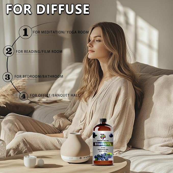 Blueberry Essential Oil (16 oz / 480 ml) – Blueberry Oils for diffusers, humidifiers, Home Baths, Cleaning Products, Yoga, DIY Soaps and DIY Scented Candles
