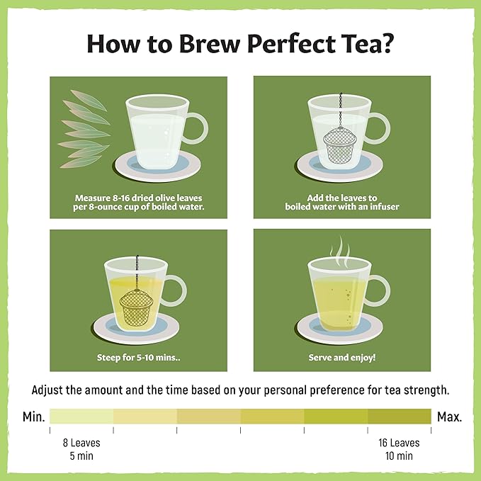 Eastanbul Olive Leaf, 2.82oz, Olive Leaf Loose Tea AKA Te De Hojas De Olivo, from Turkish Mediterranean Trees, Caffeine-Free, Natural, Vegan, Gluten Free, Non GMO