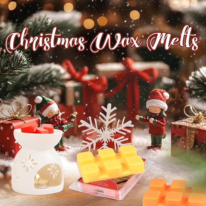 SCENTORINI Christmas Wax Melts, Wax Cubes Strong Scent 12 Pack, Scented Wax Melts, Long Lasting Soy Wax Melts for Warmer