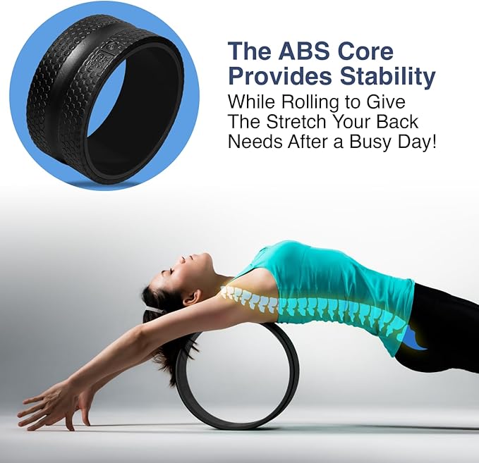 Foam Back Roller Wheel- Back Stretcher with Center Spine Cradle- Targeted Stretching, Neck & Back Pain Relief, Deep Tissue Trigger Point Muscle Massage for Physical Therapy, Pain & Exercise- Set of 5