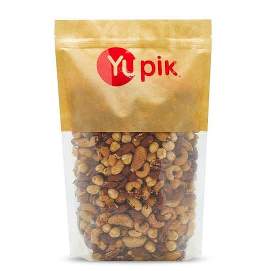 Yupik Deluxe Roasted Salted Nut Mix, 2.2 lb (35.2 oz), Vegan, Gluten Free, Cholesterol Free, A Blend of Cashews, Brazil Nuts, Hazelnuts & Pecans, Healthy Snacks