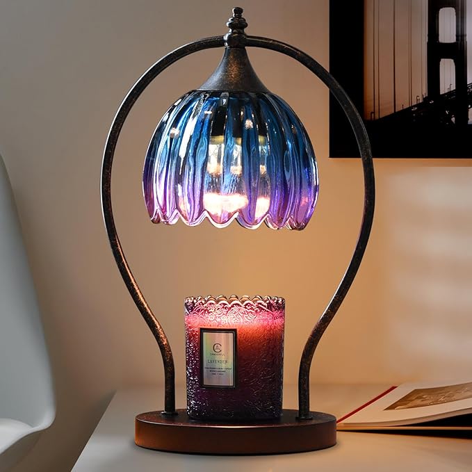 Timer Candle Warmer Lamp: Dimmable Candle Warmer Wax Melts Warmers for Jar Candles with 2 Bulbs, Birthday Gifts for Men Women, House Warming Gifts New Home Decor for Bedroom Living Room