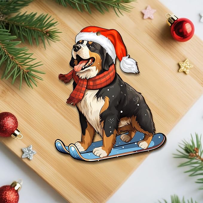 2 Side Printed Bernese Mountain Wooden Christmas Ornaments 2025, Keepsake for Women, Men and Friends, Bernese Dog Christmas Tree Ornaments, Christmas Tree Decorations