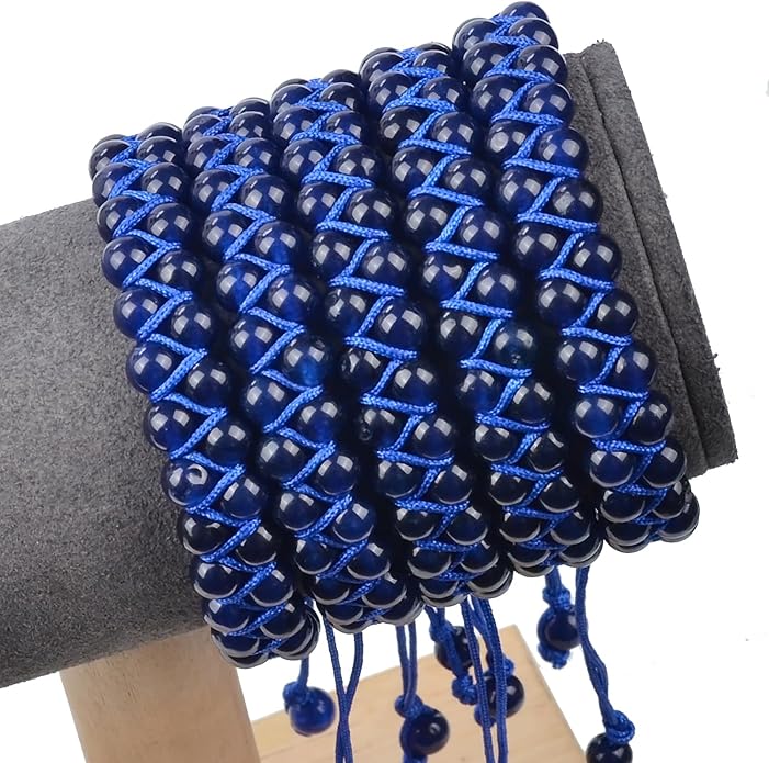 MASSIVE BEADS Double Layer Natural Chakra Healing Power Crystals Macrame Bracelet Yoga Stone Beads Gemstone Meditation Relax Anxiety Bangle for Unisex Women Men