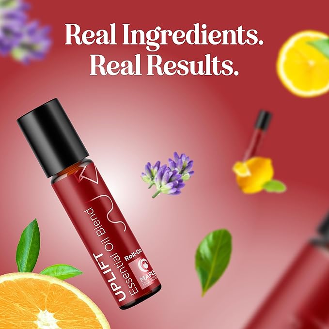 Uplift Essential Oil Roll On - Aromatherapy Essential Oil Roller with Lavender and Citrus Calming Essential Oils - Happy and Relaxing Essential Oil Blend with Orange Lemon & Grapefruit (1 Pack)