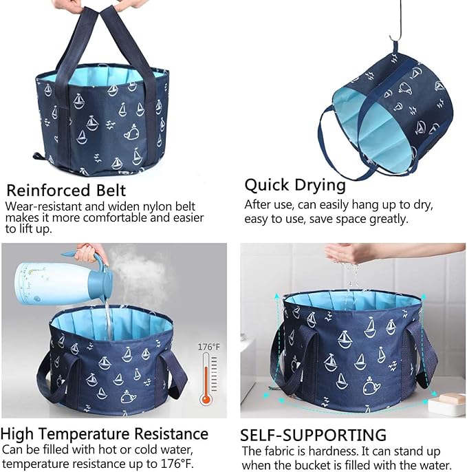 Collapsible Bucket for Soaking Feet, Portable Travel Foot Bath Tub, Foot Soaking Bath Basin Portable, Foot Spa Soaking Feet Home Pedicure Basin Outdoor Camping