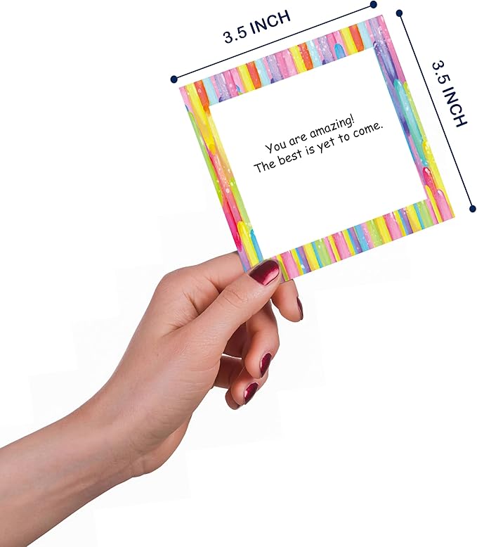 70 Inspirational Cards with Envelopes & Stickers – 3.5x3.5 Positive Affirmation Notes in Gift Box – Encouragement, Gratitude, Motivation.