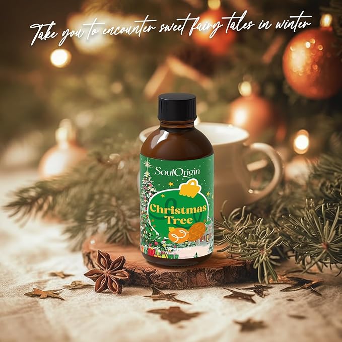 Winter Christmas Tree Essential Oil 120ml (4 Fl Oz), Natural Fragrance Oils for Aromatherapy Essential Oil Diffuser, Fragrance Lamps Humidifier, Massage, Candle Making, Gifts for Women