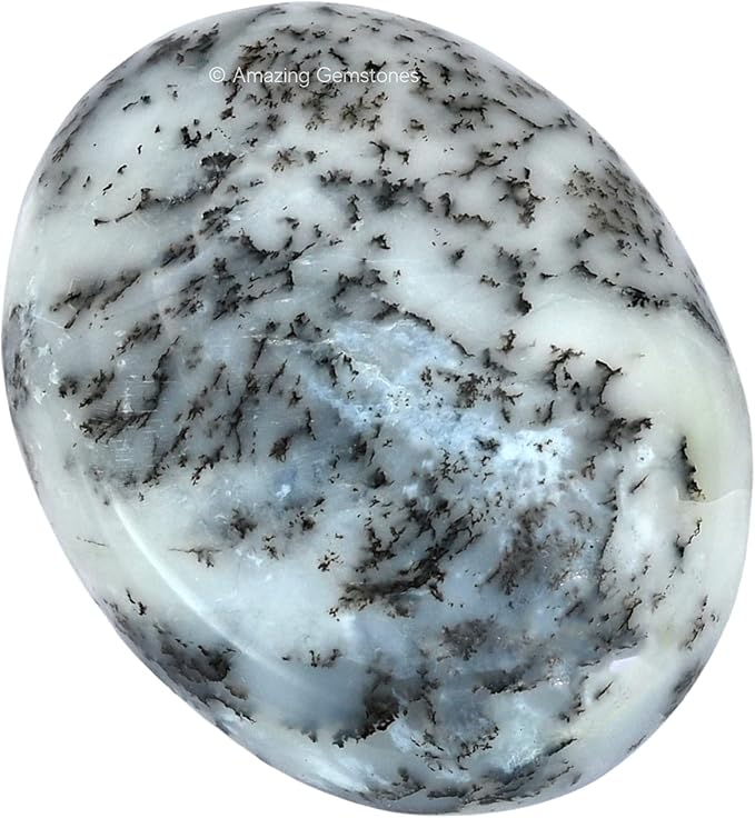 Amazing Gemstone Dendrite Opal Crystals and Healing Stones - Large Palm Stone Crystals Piedra - Crystal for Good Luck, Balanced Positive Energy, Meditation - Unique Stocking Stuffers, Gifts for Women