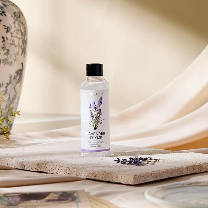 Airkeep Diffuser Oil Refill/Lavender Thyme/3.38oz（100ml/1 Pack/Scented Oil Refill for Diffuser Home Fragrance for Bedroom, Bathroom Office Home Decor