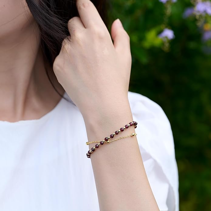 Farfume Crystal Bracelet Beaded Bracelets for Women 4mm Natural Stone Beads Gemstone Handmade Anxiety Jewelry Gifts