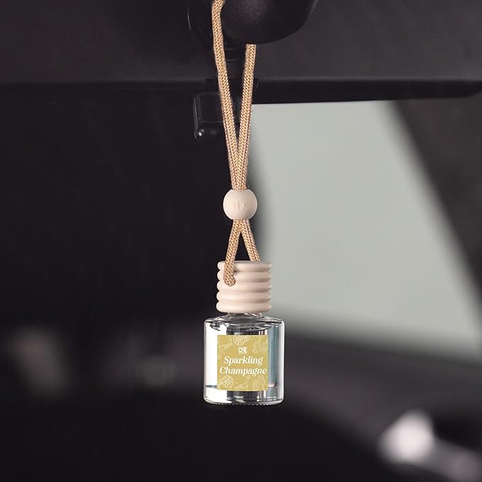 CANDECraftCo Car Air Hanging Fragrance Oil, Car Auto Freshener for Essential Oils, Scents Fragrance Aromatherapy Automobile Diffuser, Long Lasting (Berry Mimosa + Champagne)