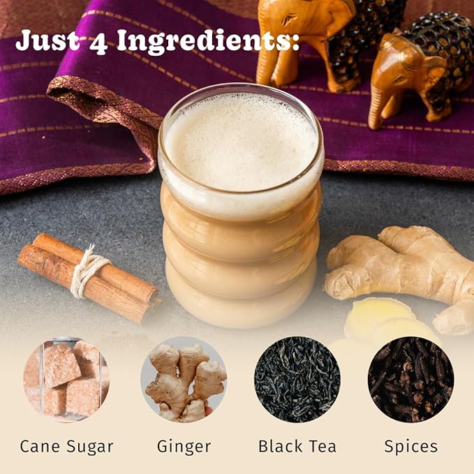 Bhakti Chai Tea Concentrate | Original, Organic Fresh Ginger, Black Tea, Sweetened, Spiced, Dairy-Free, Vegan (Pack of 2)