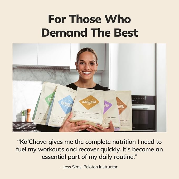 Ka’Chava Whole Body Meal Shake Vanilla, 5-Count Travel Size Sachets – Vegan Protein Powder with 85+ Superfoods – Plant-Based Meal Replacement with Probiotics & Digestive Enzymes – Gluten & Dairy Free