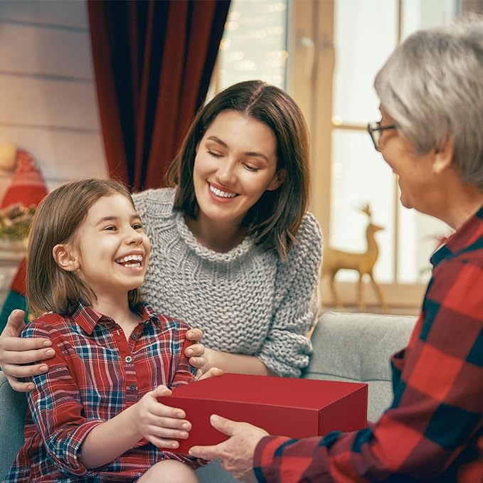 Gift Boxe 12" x 6" x 4" with Magnetic Closure Lid Gift Boxes for Presents,Bridesmaid Gifts Box,Cute Box,Birthday Gift box,Luxury for Gift Packaging, Magnetic Gift Box for Wrapping Gifts (Red)