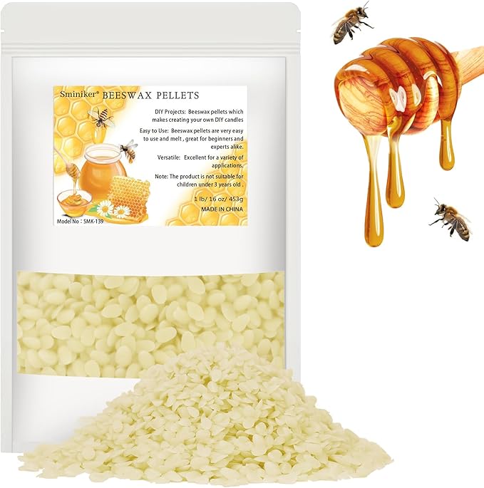 1LB Beeswax Pellets Beeswax for Candle Making Organic Beeswax Pellets for Skin Beeswax Beads Beeswax Bulk Beeswax for Lotion Making Organic for DIY and Craft Project
