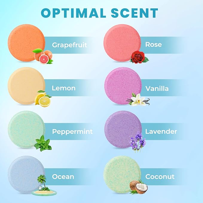 Shower Steamers 8 Pack Set Shower Bombs Tablets in Box with 8 Fragrances with Shea Butter for Self-Care & Relaxation, Idea for Mother's Day, Women and Men