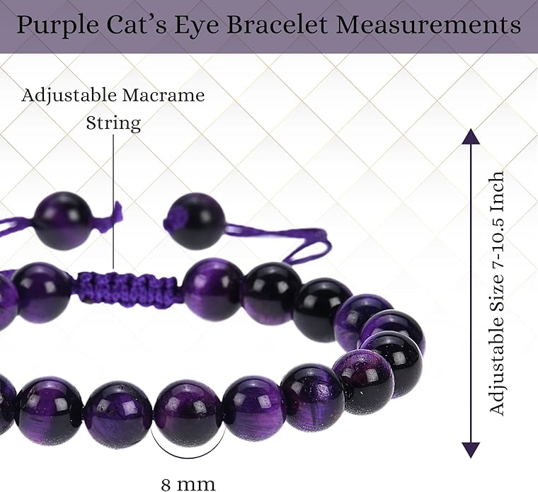 Energy Protection Crystal Handmade Adjustable Bead Bracelet Perfect for Men, Women’s Gift - Gemstone Healing Stretch Bracelet Pulsera Para Hombre Mujer Stocking Stuffer