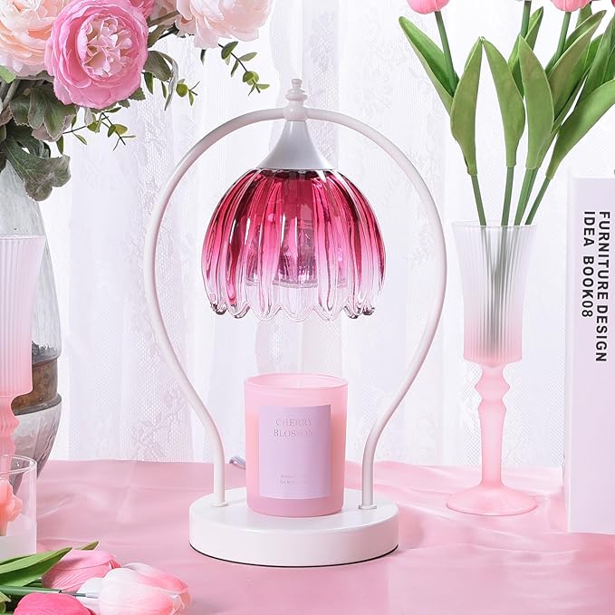 Candle Warmer Lamp with Timer: Dimmable Scented Candle Warmer Aromatherapy Lamp for Home Decor, Ideal Housewarming Birthday Wax Warmer Light Gift, Includes 2 Bulbs